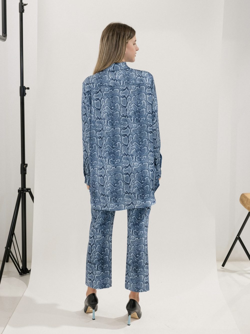 Blue Snake Print Shirt