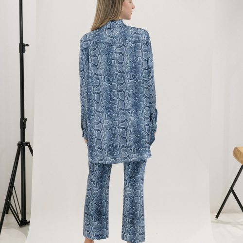 Blue Snake Print Shirt