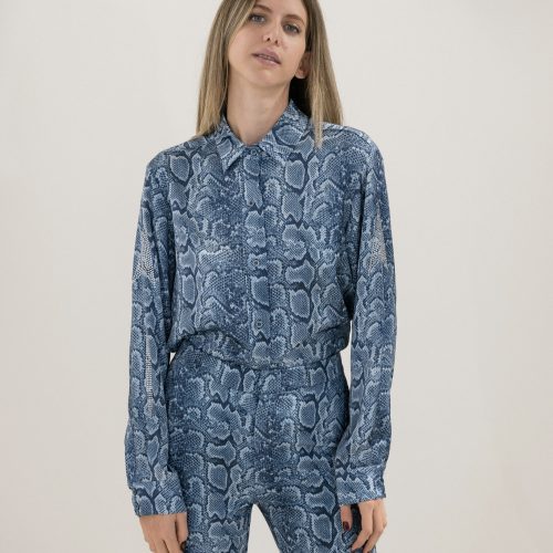 Blue Snake Print Shirt