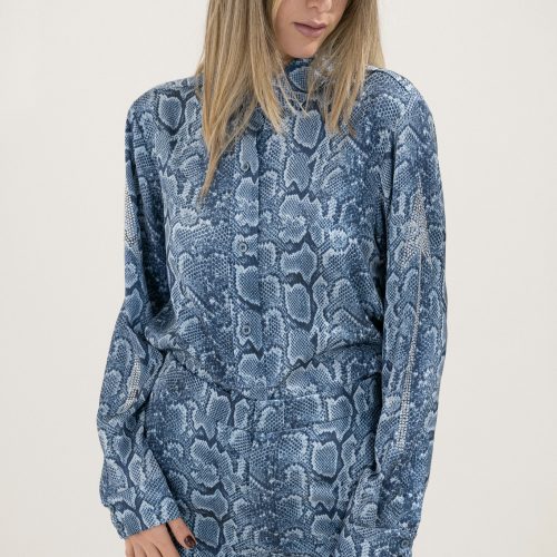 Blue Snake Print Shirt