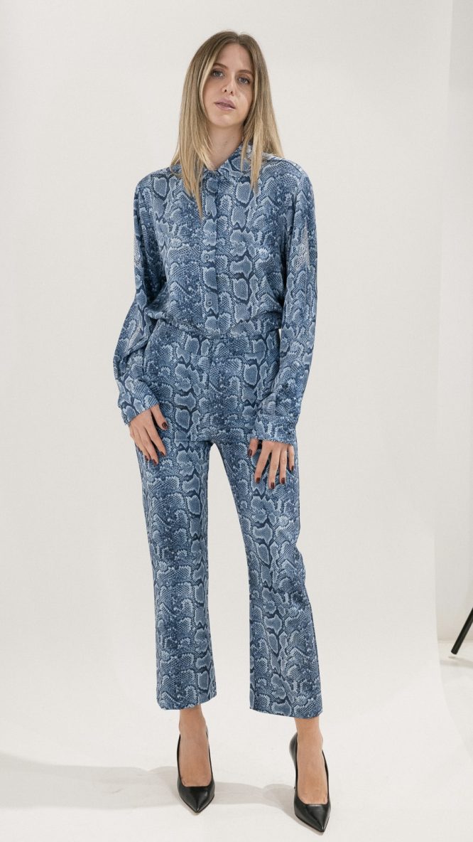 Blue Snake Print Pants