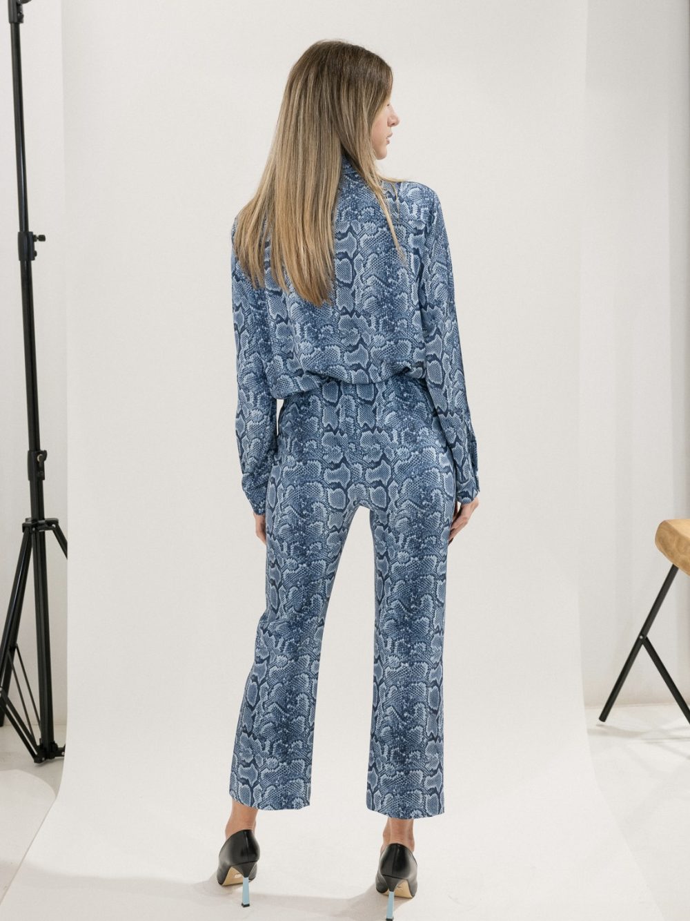 Blue Snake Print Shirt