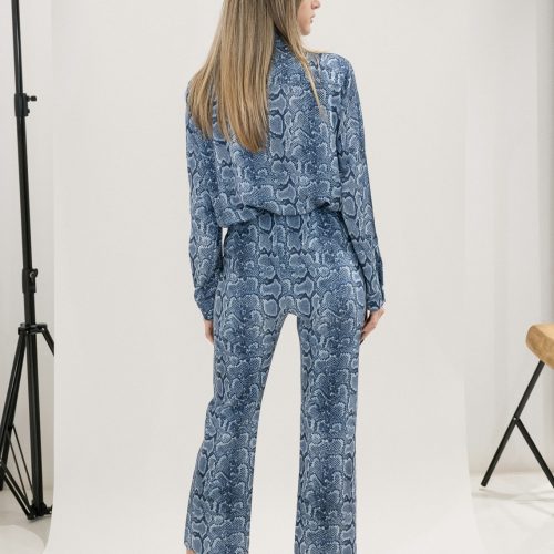 Blue Snake Print Shirt