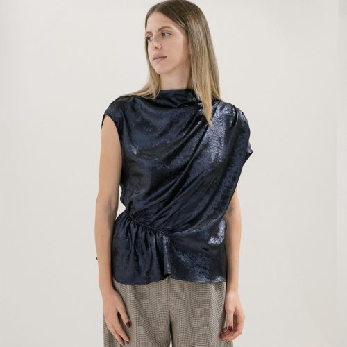 Blue Asymmetrical Top