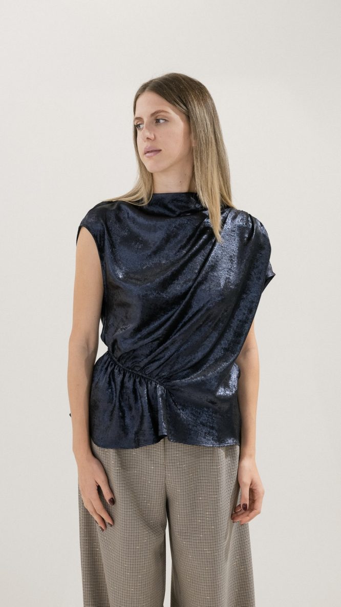 Blue Asymmetrical Top