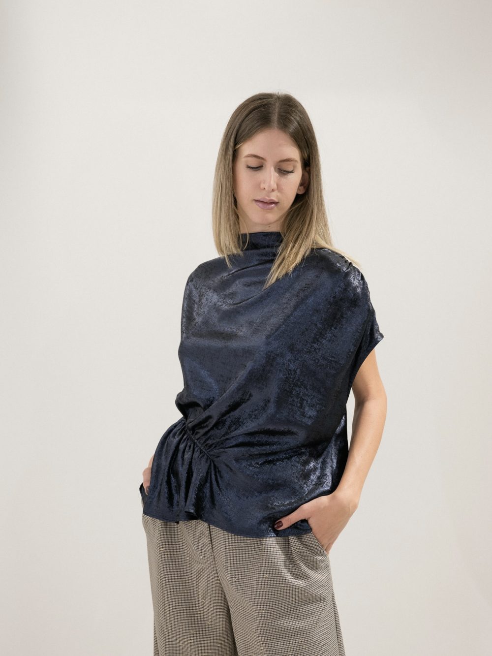 Blue Asymmetrical Top