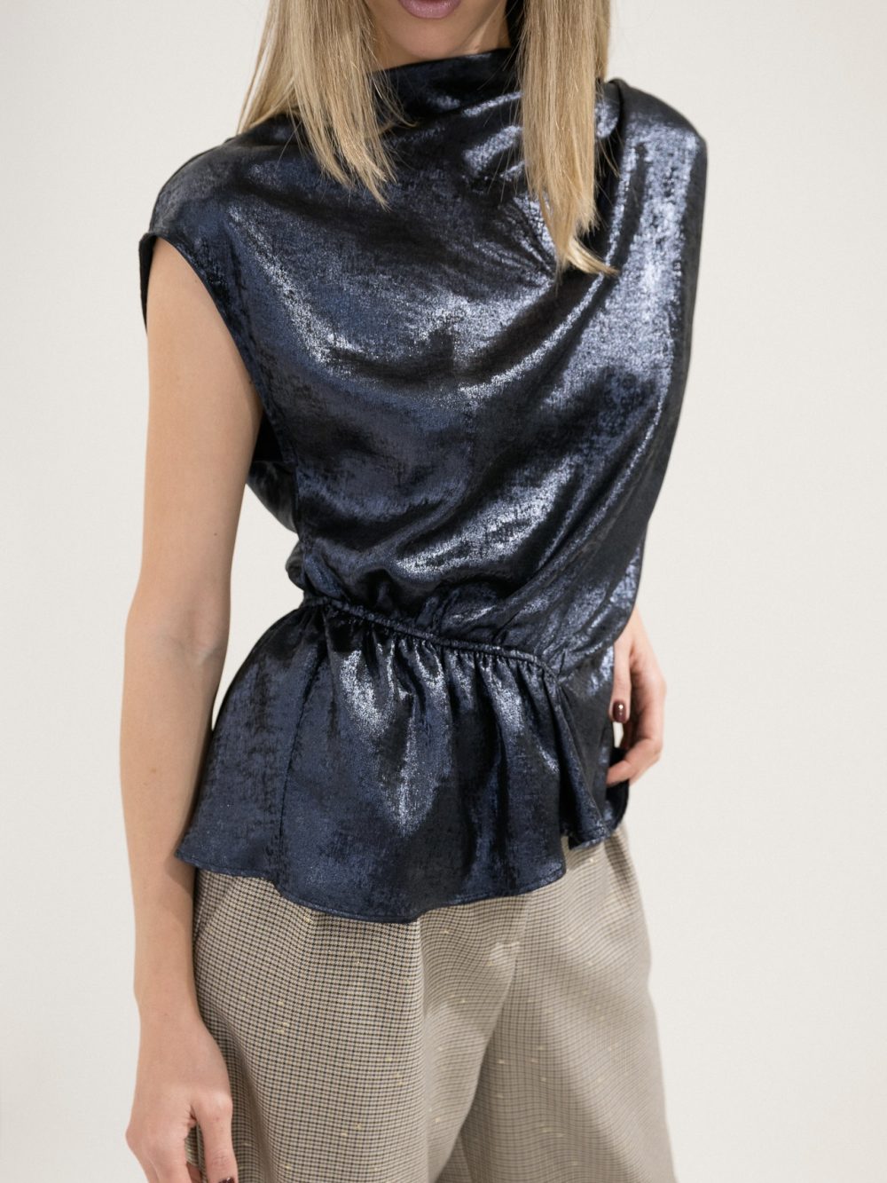 Blue Asymmetrical Top