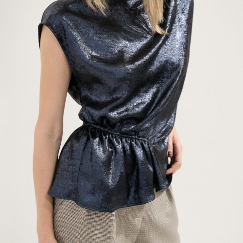 Blue Asymmetrical Top