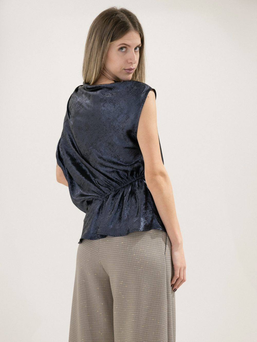 Blue Asymmetrical Top