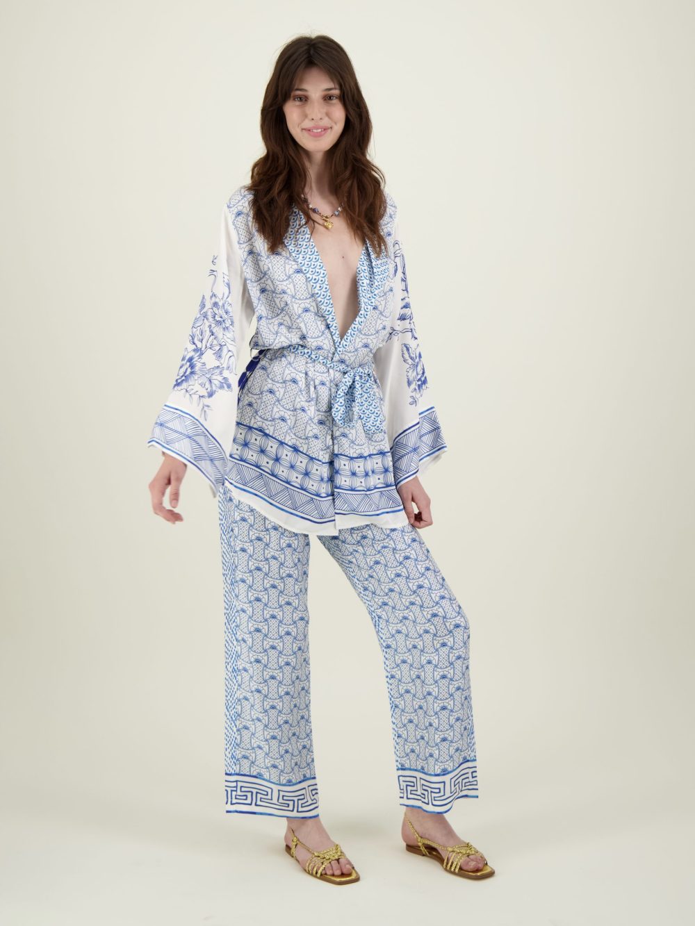 Lucia Kimono Belted Jacket Amalfi