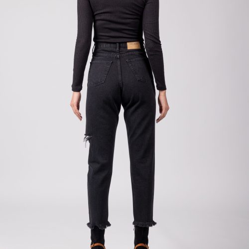 Georgia Black Shoulder Rip Top