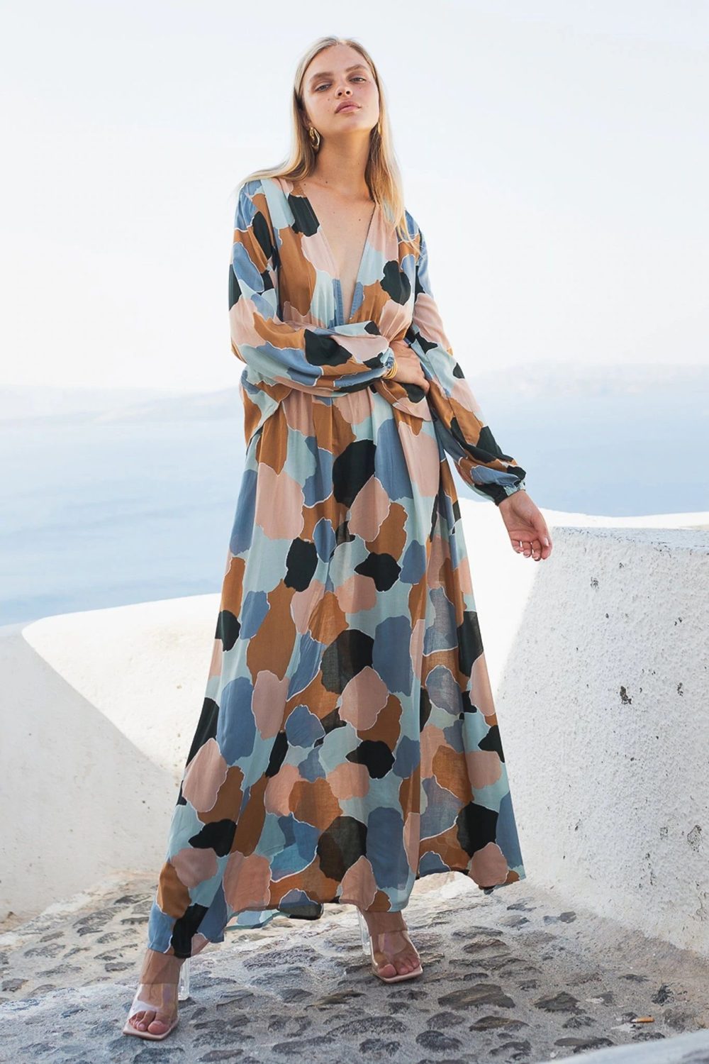 Cadre-SS22-Santorini-Poppy-Field-the-label_-2_5000x Edana Maxi Dress-Rainbow Brown