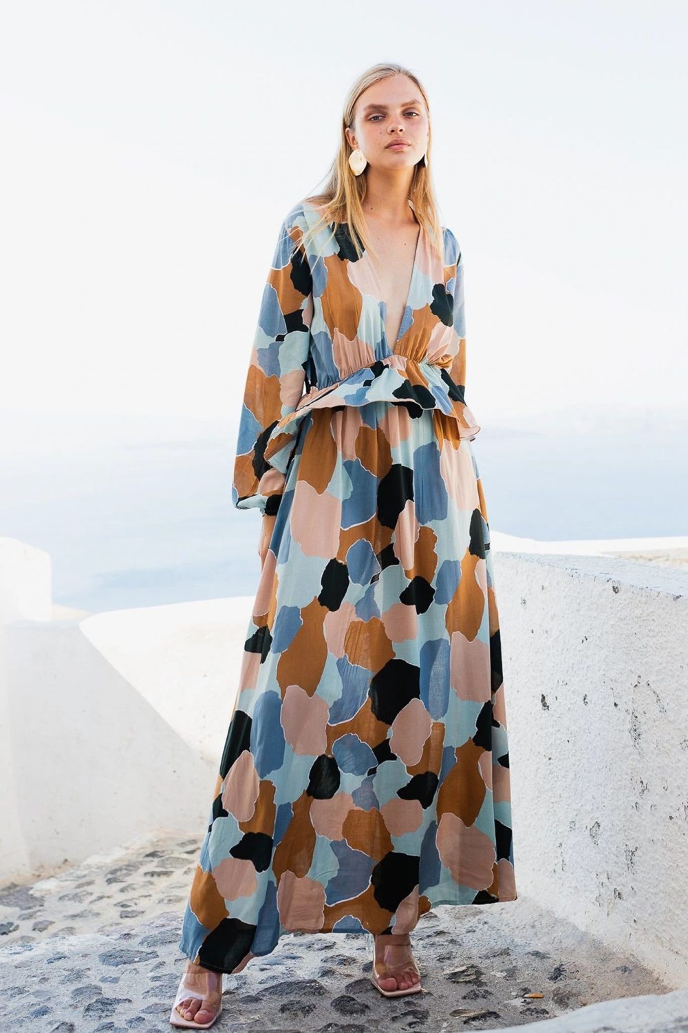 Cadre3-SS22-Santorini-Poppy-Field-the-label_-2_5000x Edana Maxi Dress-Rainbow Brown