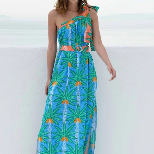 Circe's Garden One Shoulder Maxi Dress