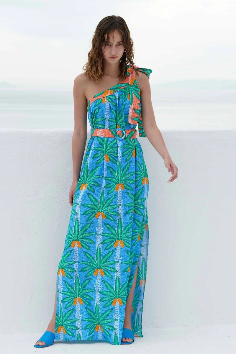 Circe's Garden One Shoulder Maxi Dress