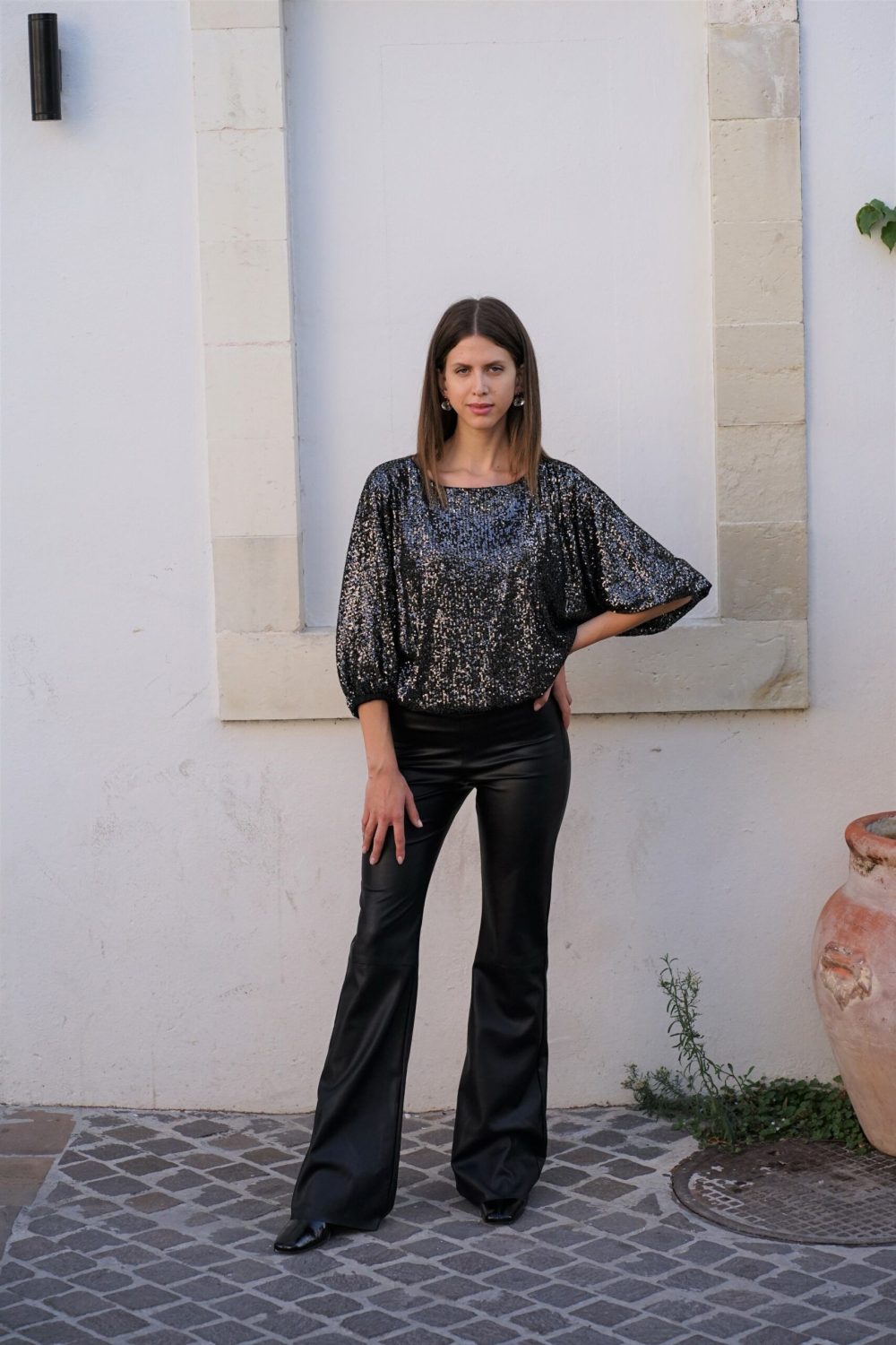 Spangled Charcoal Top