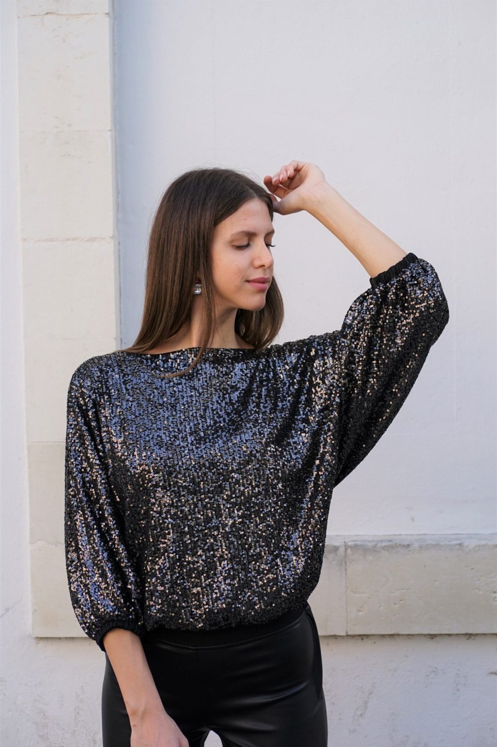 Spangled Charcoal Top