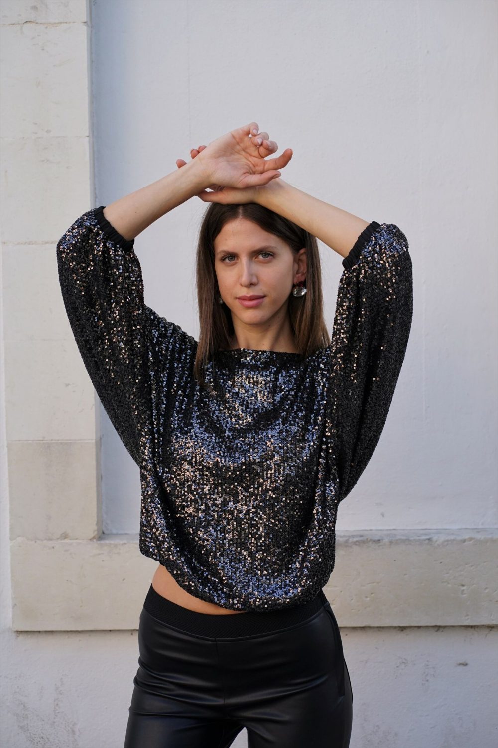 Spangled Charcoal Top