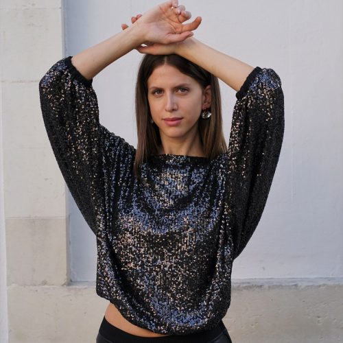 Spangled Charcoal Top