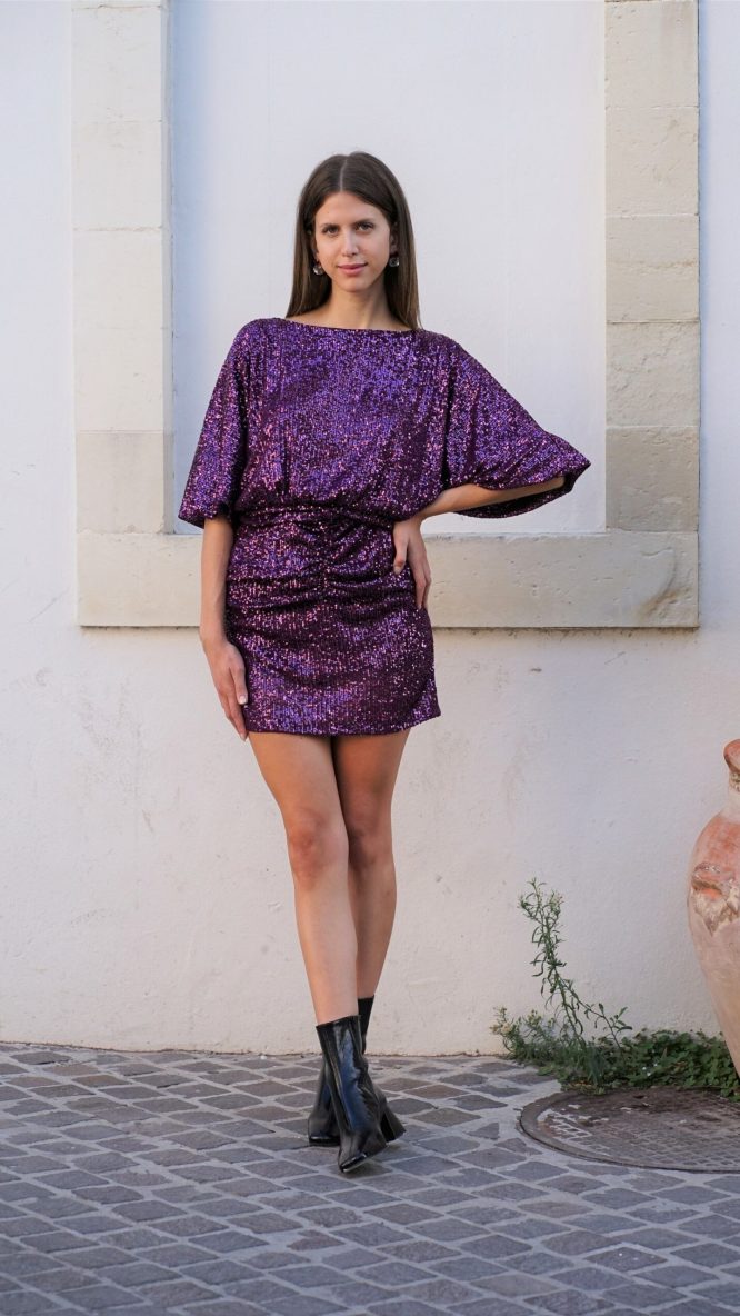 Spangled Purple Mini Dress