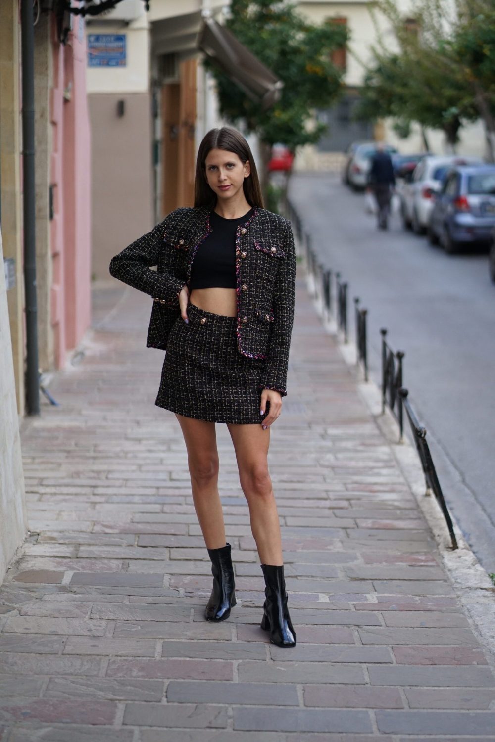 Black and Gold Checkered Skirt