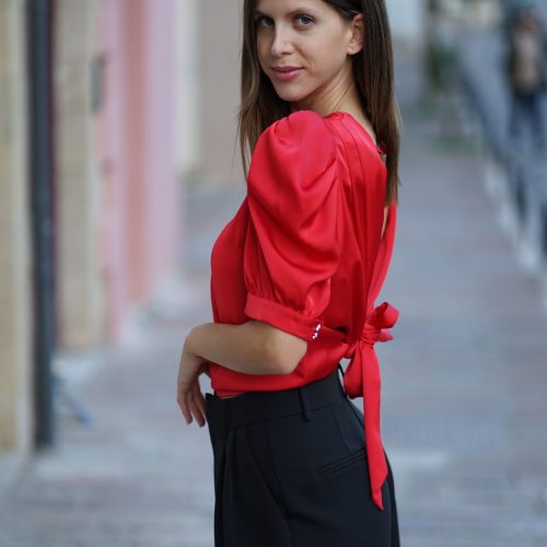 Red Satin Top