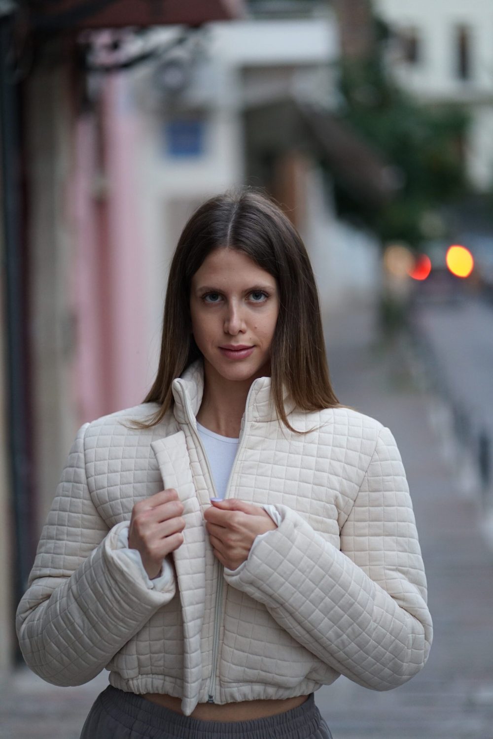 Ecru Bamini Puffy Bomber