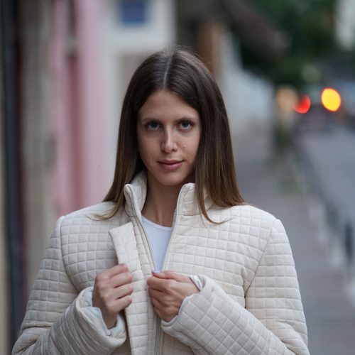 Ecru Bamini Puffy Bomber