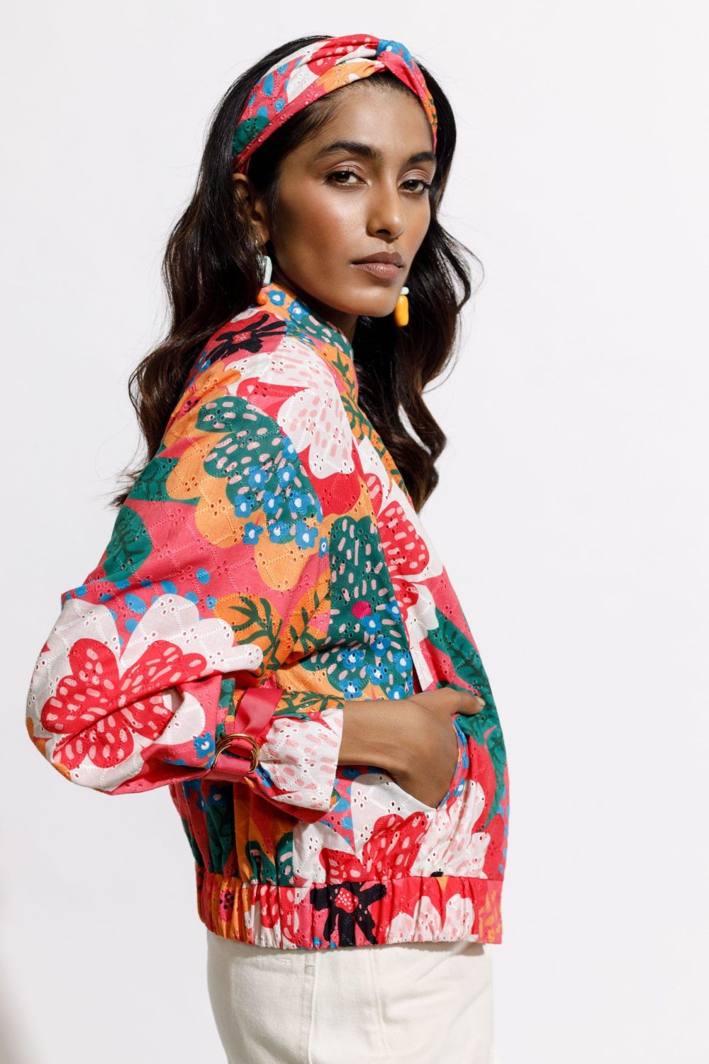 Sendra Blue Broderie Bomber