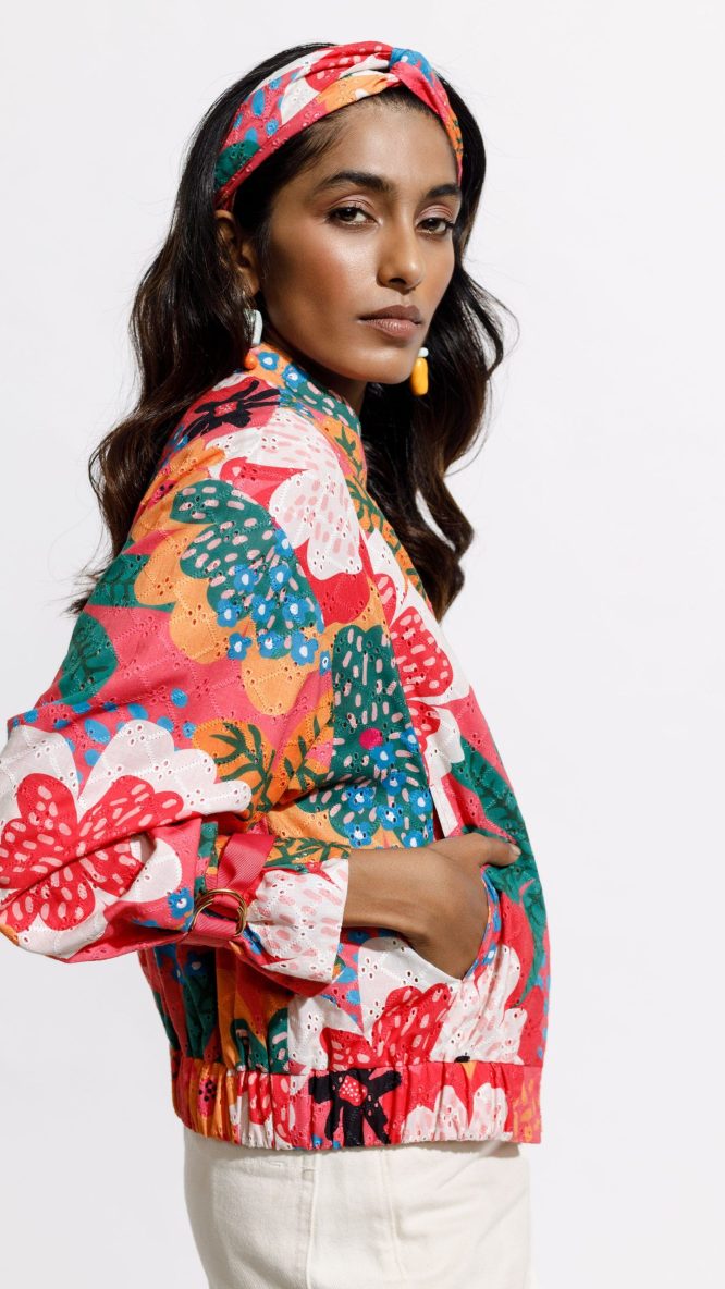 Sendra Blue Broderie Bomber