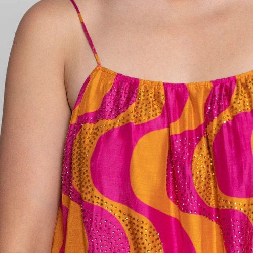Grace Amazonia Fuchsia Orange - Mini Dress