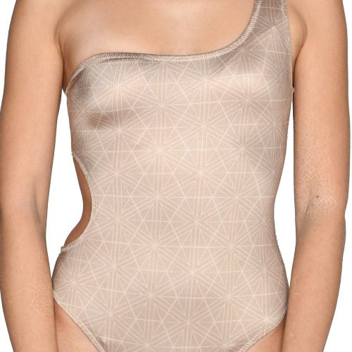 Nude One Shoulder Swimsuit