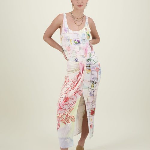 Maya Linen Tie Front Skirt  Heritage