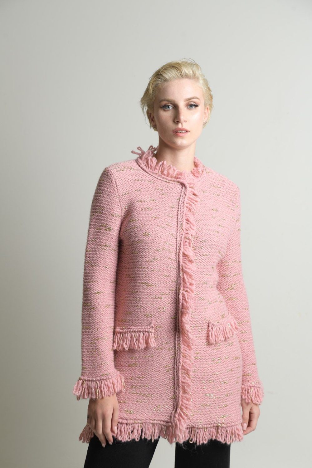 Classy Pink Knit Cardigan