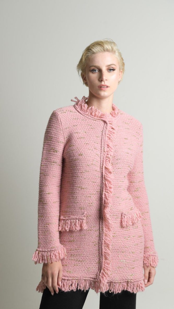 Classy Pink Knit Cardigan