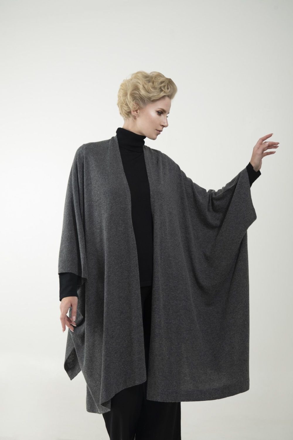 Asymmetry Grey Cardigan