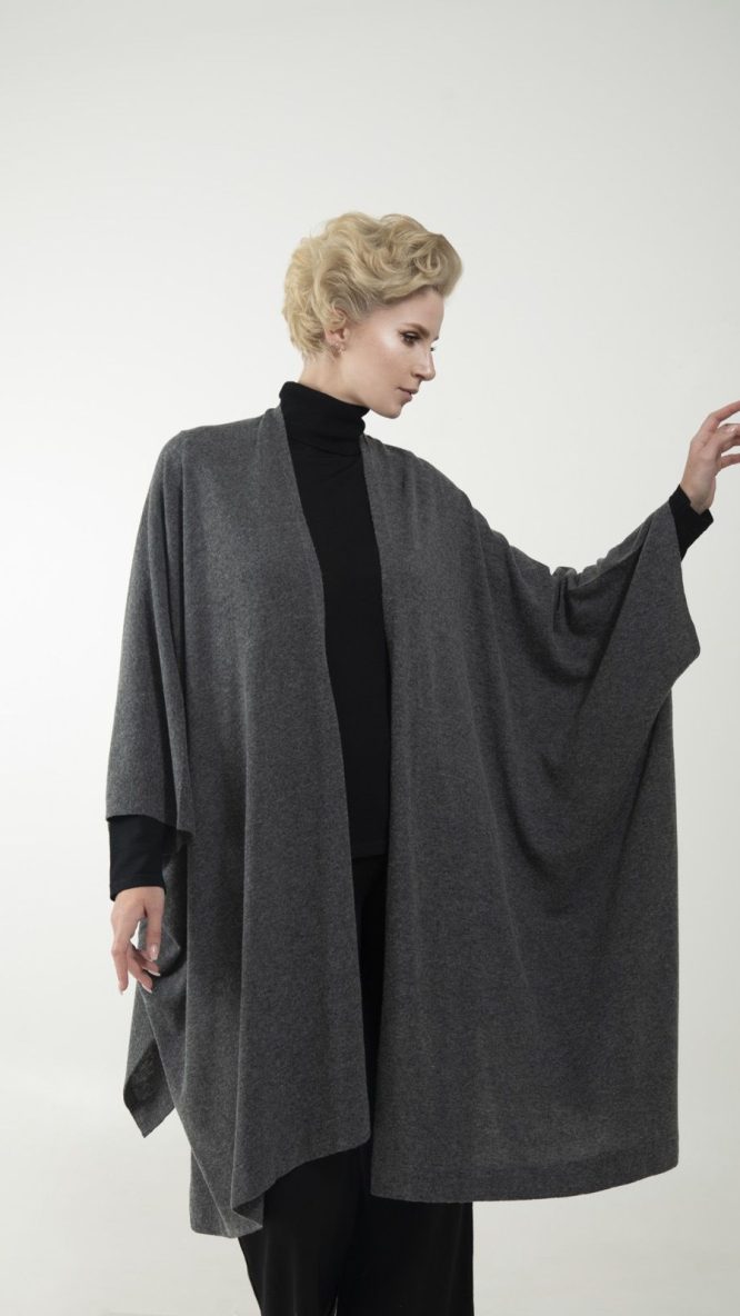 Asymmetry Grey Cardigan