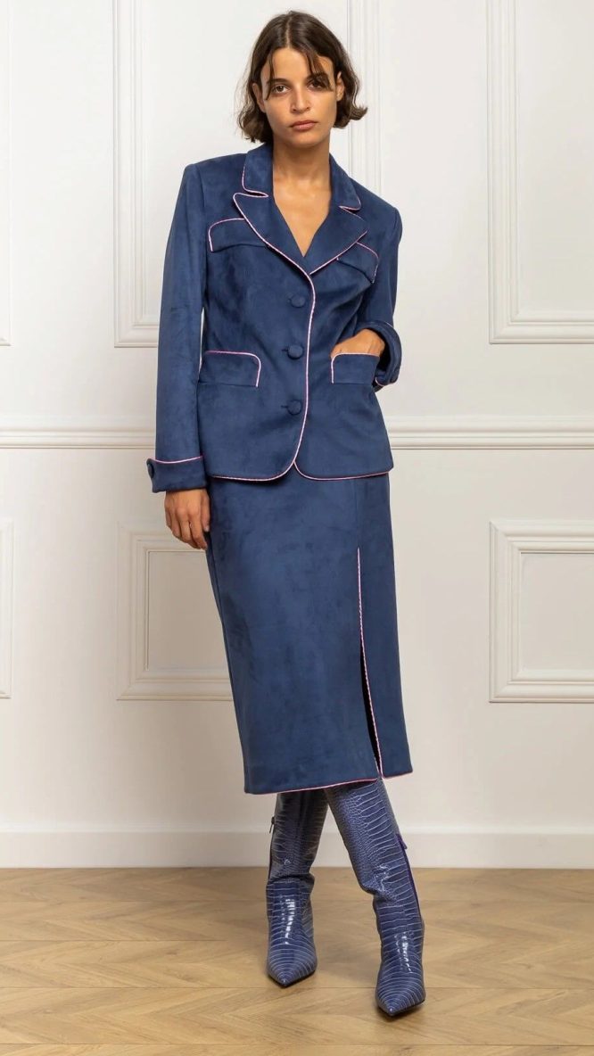 Fredric Suede Midi Skirt