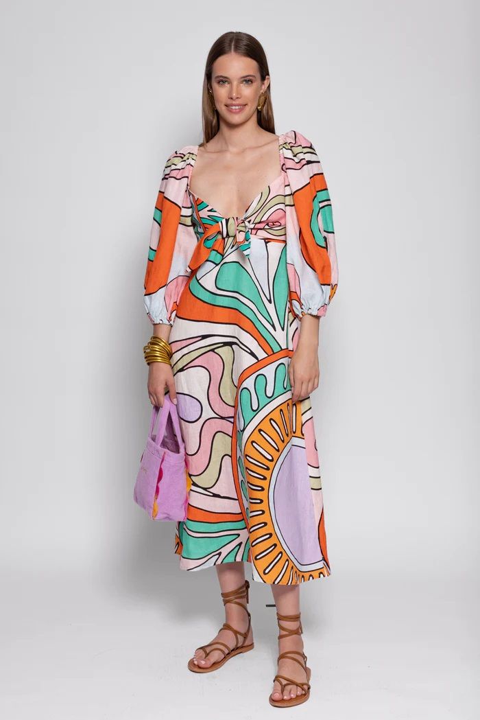Megan Havana Big Tutti Frutti - Midi Dress