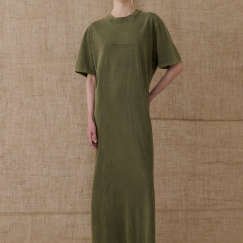 Stonewashed Khaki Long Dress