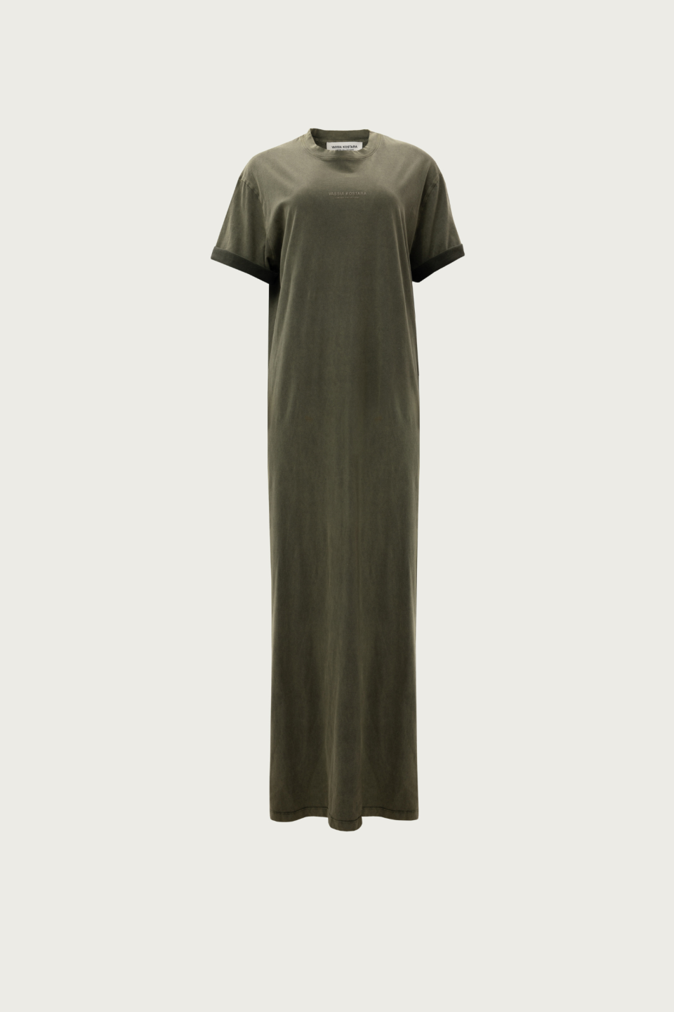 Stonewashed Khaki Long Dress