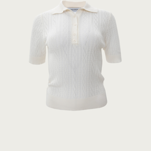 Ecru Polo Knitted T-Shirt