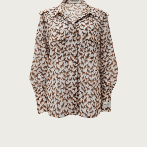 Horse Print Slim Fit Shirt