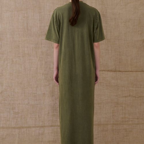 Stonewashed Khaki Long Dress
