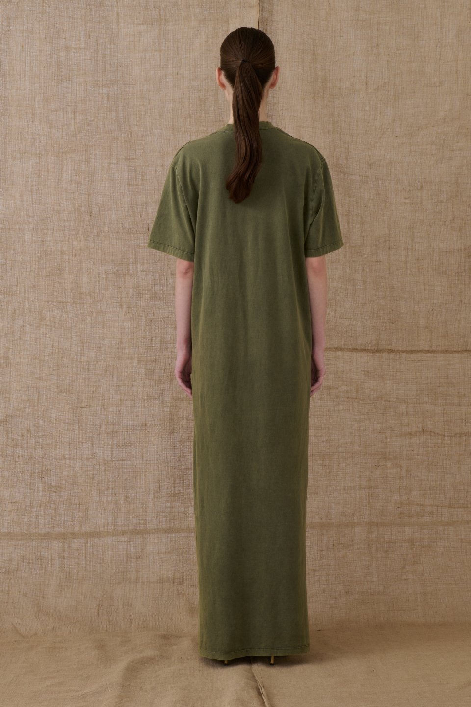 Stonewashed Khaki Long Dress