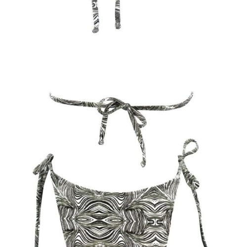 Black Maze Fru Fru Triangle Bikini