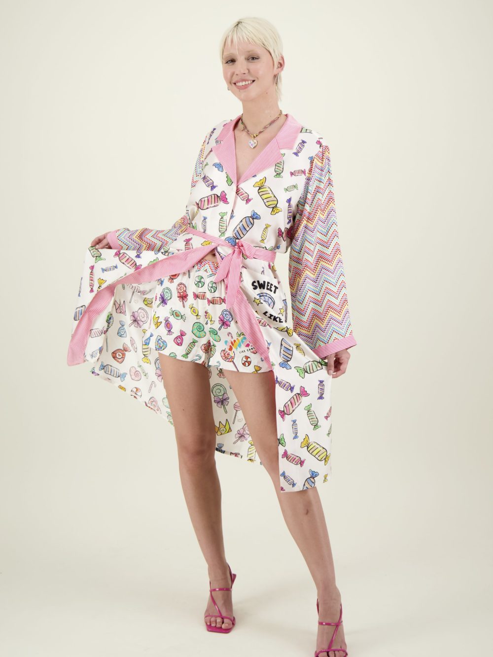 Nova Kimono Dress-Candy
