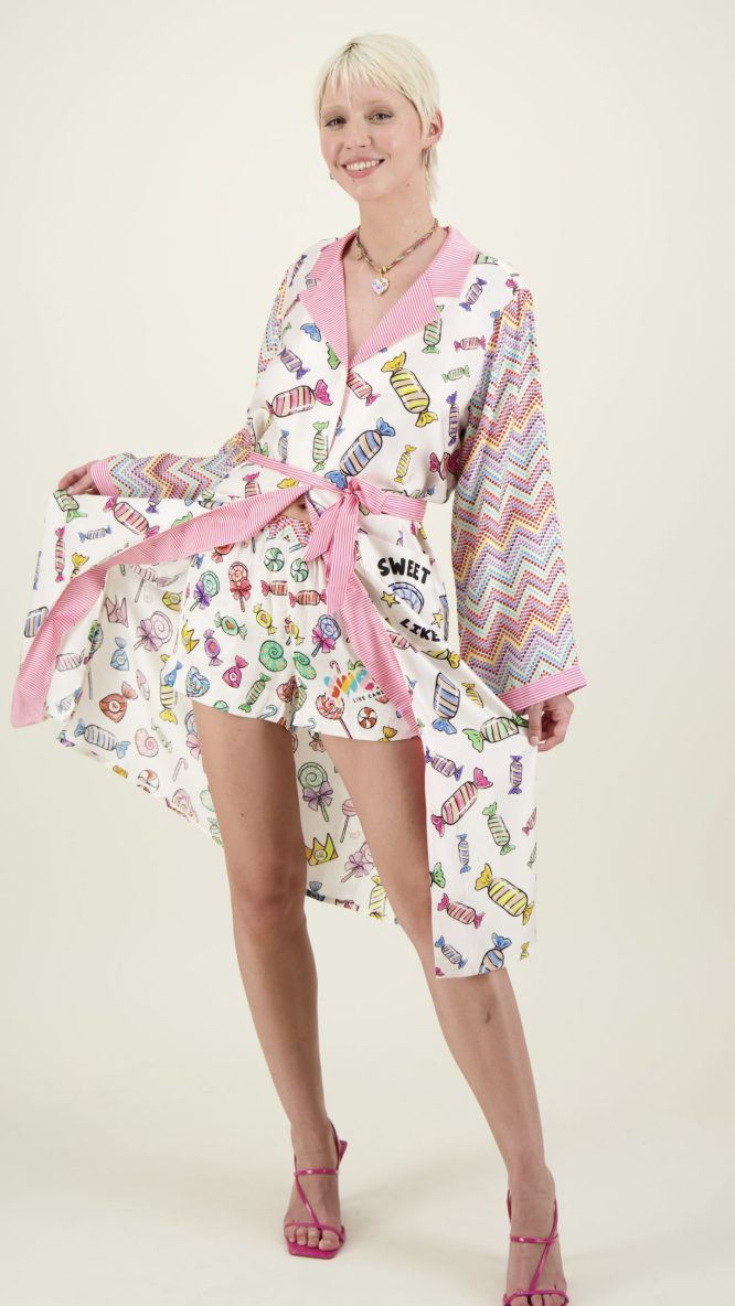 Nova Kimono Dress-Candy