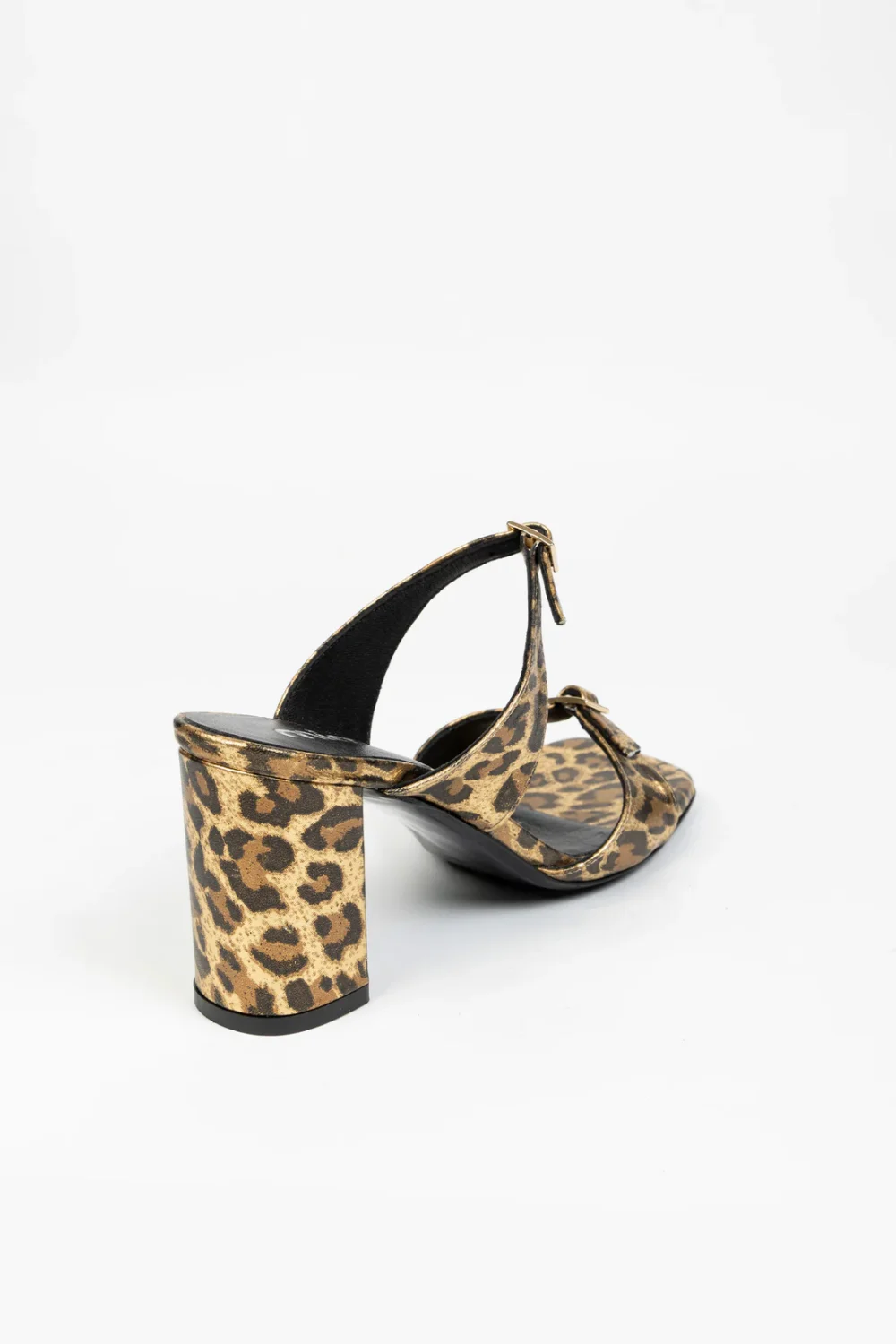 Leopard Print Leather Sandals Nicole