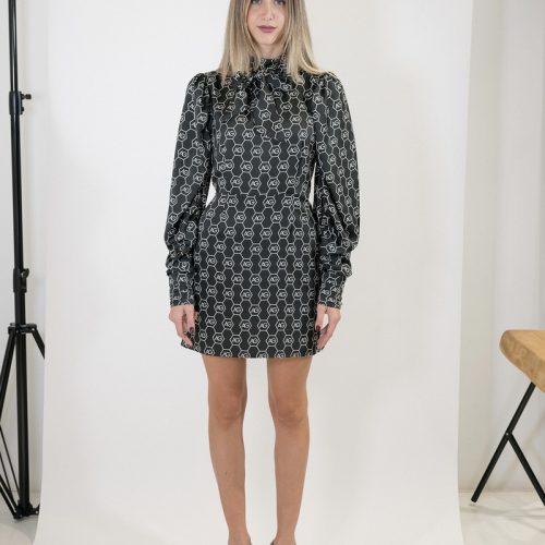 Black Mini Dress With Logo